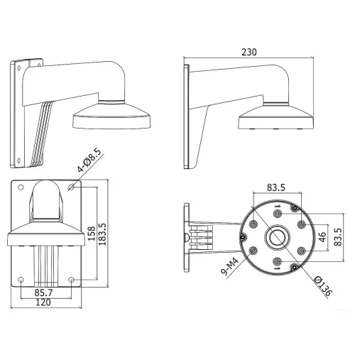 Uchwyt kamery DS-1273ZJ-135 Hikvision SPB