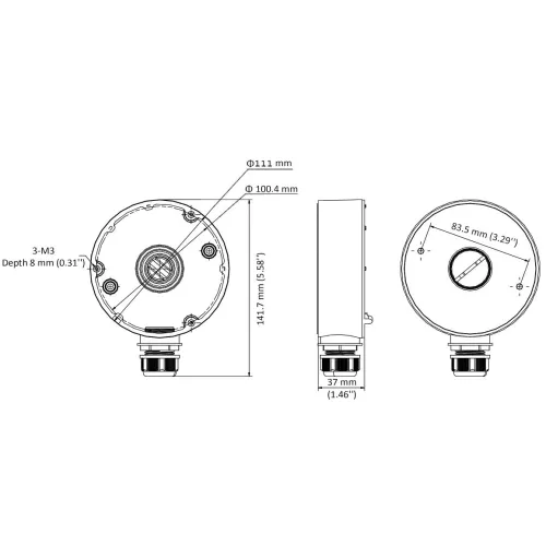 Uchwyt kamery DS-1280ZJ-DM18 (BLACK) Hikvision