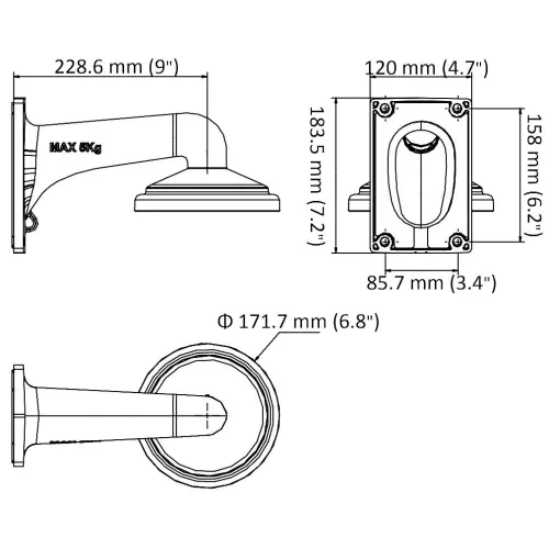 Uchwyt kamery DS-1605ZJ Hikvision