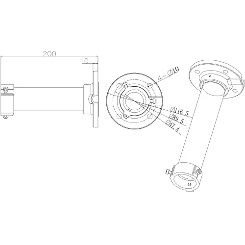 Uchwyt sufitowy kamery DS-1661ZJ Hikvision