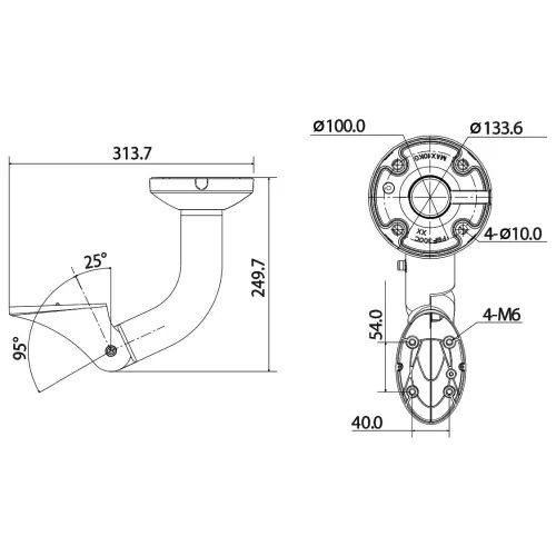 Uchwyt sufitowy obudowy PFB600W Dahua