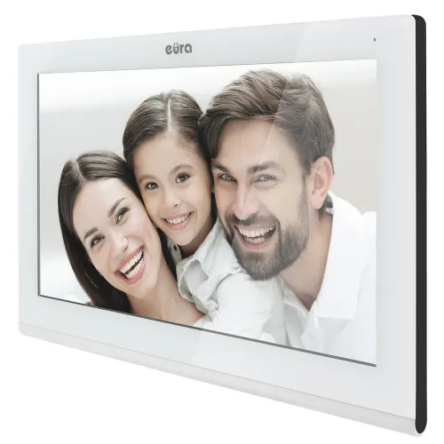 Wideodomofon EURA VDP-82C5 - dwurodzinny biały 2x  LCD 7'' FHD, obsługa 2 wejść kamera 1080p czytnik RFID natynk