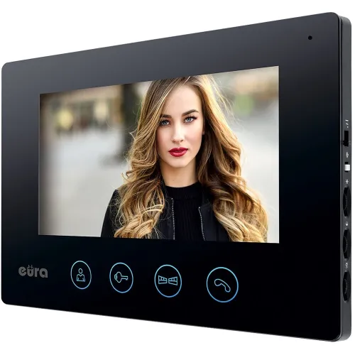 Wideodomofon EURA VDP-90A3 DELTA+ czarny 7'', full hd, WiFi ,2 wejścia, szyfrator, czytnik zbliżeniowy, ahd, tuya