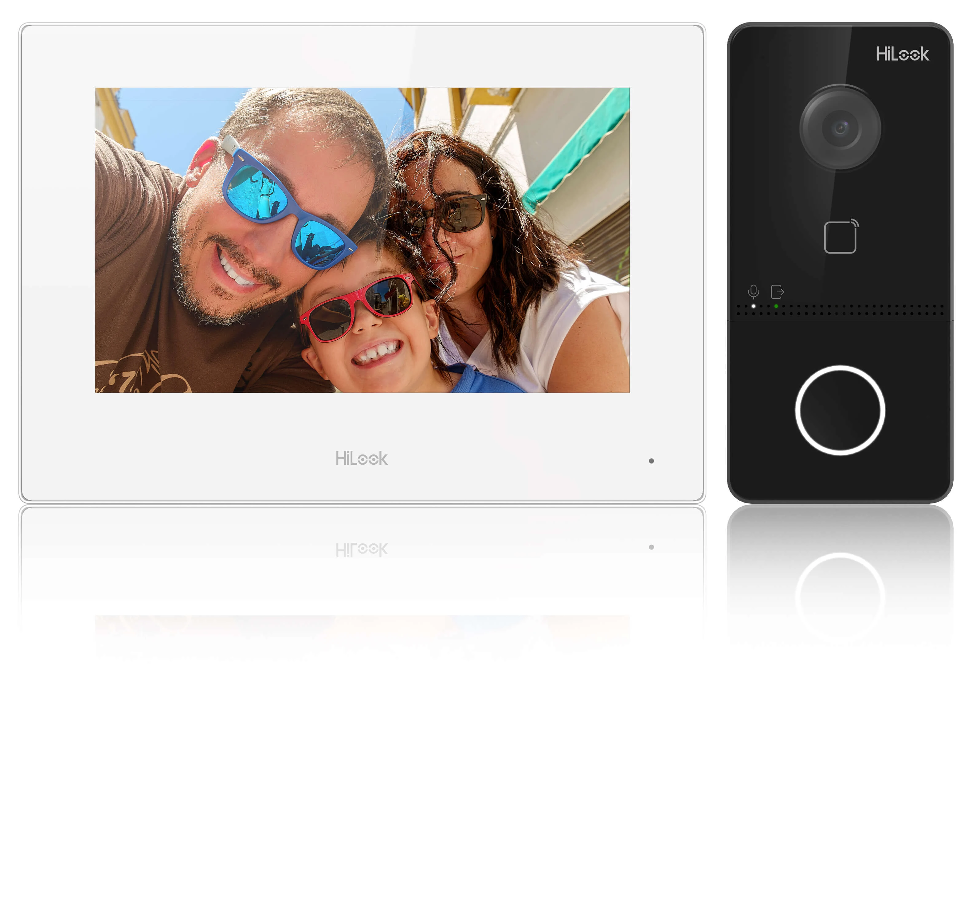 Wideodomofon IP-VIS-SLIM-W, IP, Full HD, 129st., Pamięć, WiFi, Aplikacja, PoE, Czytnik, 5x Brelok HiLook by Hikvision