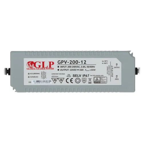 Zasilacz impulsowy 12V/16A/GPV
