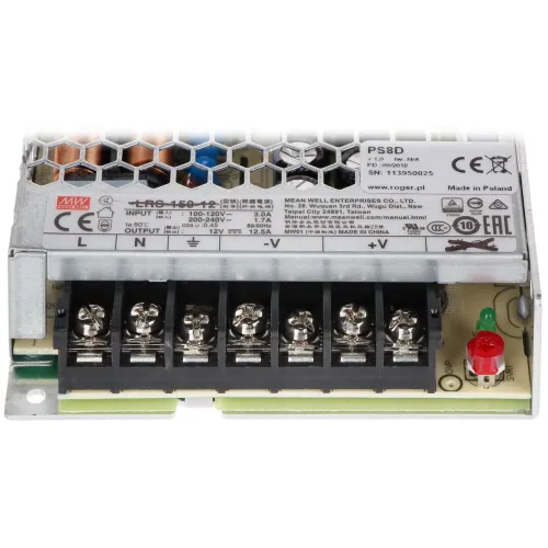 Zasilacz impulsowy 13,8 VDC/10,8 A PS8D ROGER