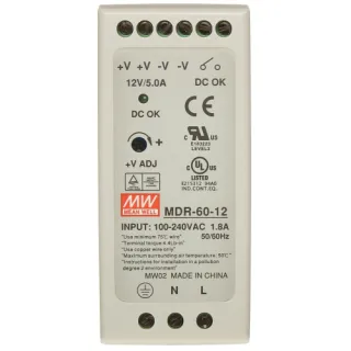 Zasilacz impulsowy MDR-60-12