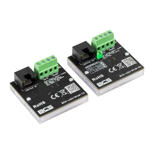 Zestaw aktywnych konwerterów do transmisji danych z sieci Ethernet oraz zasilania PoE BCS-X2W/IP10