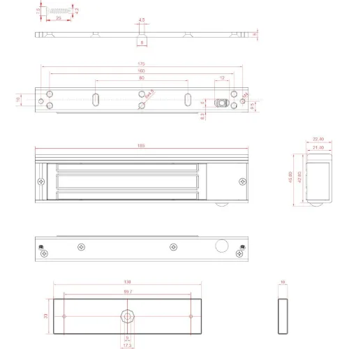 Zwora elektromagnetyczna EL-350SL2 180KG z sygnalizacją